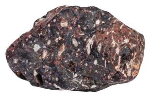 Stück von porös Basalt Mineral Stein isoliert foto