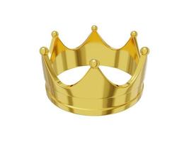 realistisch königlich Krone Gold Metall, Symbol von Leistung, oben Sicht. 3d Wiedergabe. Symbol auf Weiß Hintergrund. foto