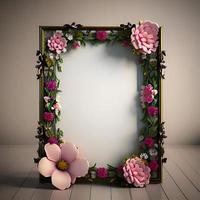 romantisch Blume Bild Rahmen foto
