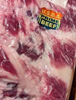 trocken alt roh Rindfleisch marmoriert Steaks bereit zu Koch foto