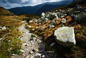 Wanderweg auf einem Berg foto