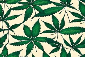 Grün Cannabis Marihuana Blätter nahtlos Muster Hintergrund. Cannabis Clip und Hintergrund. Konzept von Drogen, Hanf foto
