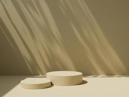 3d Anzeige Podium Pastell- Hintergrund mit Schatten. Natur minimal Sockel zum Schönheit, kosmetisch Produkt Präsentation. Sommer- und Frühling Kopieren Raum Vorlage foto