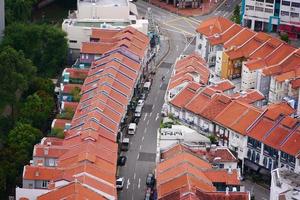 Singapur alt Stadt, Dorf Dächer. Antenne Sicht. foto
