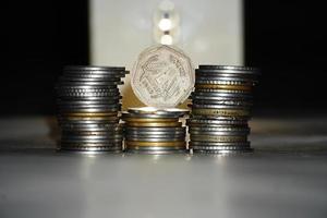 Münze 1 Rupien Nahansicht Bild foto