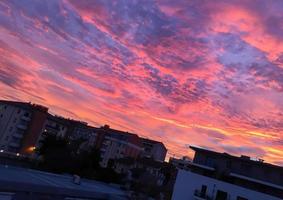 bunt Sonnenuntergang im Frankreich foto