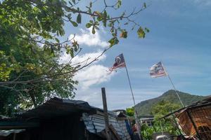 zwei verblassen Malaysia Flagge winken foto