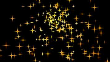 Gelb glänzend Star im dunkel Hintergrund foto