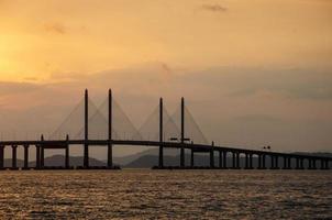 Penang zweite Brücke Sonnenaufgang foto