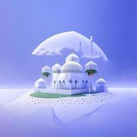 Ramadan kareem 3d Moschee und Lampe Bild zum Sozial Medien Banner Design foto