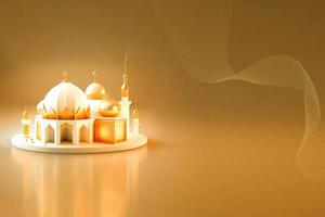 Ramadan kareem 3d Moschee und Lampe Bild zum Sozial Medien Banner Design foto