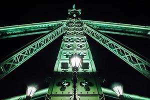 alte Eisenbrücke über die Donau in Budapest foto