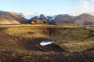 Halda natürlich Monument Panorama. Island Gletscher. Halda Gletscher Sicht, Süd Island Landschaft. foto