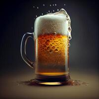 Becher von frisch schaumig Bier - - ai generiert Bild foto