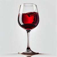 Glas von rot Wein auf Weiß Hintergrund - - ai generiert Bild foto
