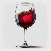 Glas von rot Wein auf Weiß Hintergrund - - ai generiert Bild foto