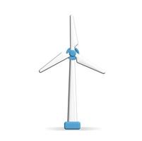 3d realistisch Wind Turbine, Wind Leistung Bahnhof mit lange Schaufeln. verlängerbar Wind Energie, Grün und Alternative Öko Energie Konzept. foto