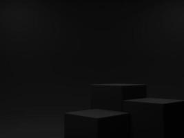 3d Rendern elegant minimal schwarz rechteckig Podium Hintergrund foto