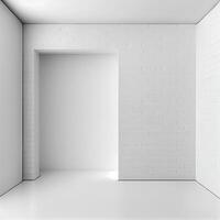 groß geräumig hell Weiß Studio - - ai generiert Bild foto