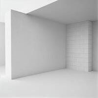 groß geräumig hell Weiß Studio - - ai generiert Bild foto