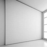 Weiß hell geräumig Studio mit ein groß Fenster - - ai generiert Bild foto