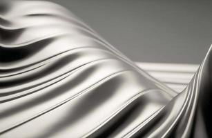 abstrakt Chrom Welle Kurve modern auf ein Luxus Silber Hintergrund foto