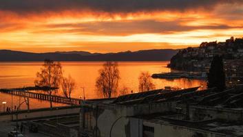 Gold Bild Sonnenuntergang ohrid foto