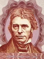 Michael Faraday ein Porträt von Geld foto