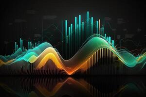 generativ ai, Lager Markt Diagramm Linien, finanziell Graph auf Technologie abstrakt Hintergrund vertreten finanziell Krise, finanziell Kernschmelze. Technologie Konzept, Handel Markt Konzept. foto