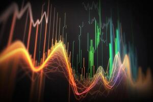 generativ ai, Lager Markt Diagramm Linien, finanziell Graph auf Technologie abstrakt Hintergrund vertreten finanziell Krise, finanziell Kernschmelze. Technologie Konzept, Handel Markt Konzept. foto