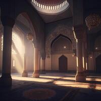 beten beim Moschee. ai generiert foto