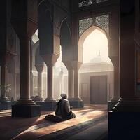 Moschee zum Moslem Gebet. ai generiert foto