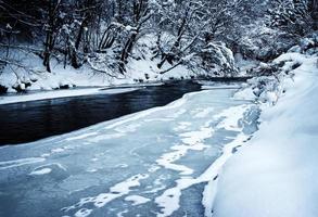 Fluss in einer Winterlandschaft foto