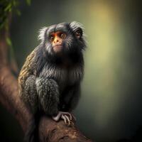 Krallenaffen Affe Lebensräume. ai generiert foto