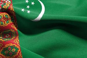 3d Illustration Nahansicht Flagge von Turkmenistan foto