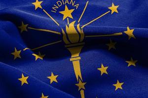 3d Illustration Flagge von Indiana ist ein Zustand von vereinigt Zustände. wav foto