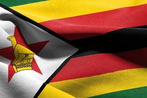 3d Illustration Nahansicht Flagge von Zimbabwe foto