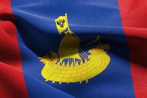 3d Illustration Flagge von kostroma Oblast ist ein Region von Russland. w foto