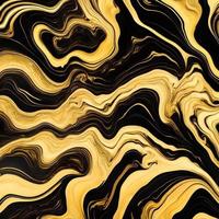 abstrakt Hintergrund Gold und schwarz Marmor Linien Strudel kurvig, generativ Kunst durch ai foto
