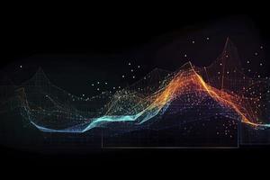 abstrakt Technologie groß Daten Hintergrund Konzept. künstlich Intelligenz Technik. groß Daten und Internet-Sicherheit. Transfer und Lager von Daten setzt, Blockchain, Server. bunt Hintergrund foto