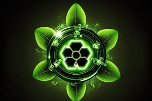 ai generiert Wasserstoff Grün Energie Symbol. ökologisch Konzept. foto