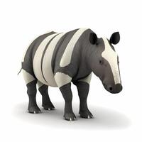 Tapir Illustration Aktivität auf Weiß Hintergrund ai generiert foto