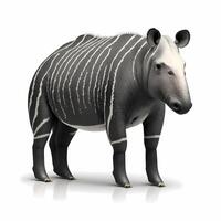 Tapir Illustration Aktivität auf Weiß Hintergrund ai generiert foto