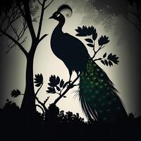 Pfau Silhouette ai generiert foto