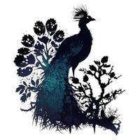 Pfau Silhouette ai generiert foto