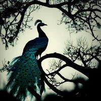 Pfau Silhouette ai generiert foto