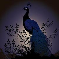 Pfau Silhouette ai generiert foto