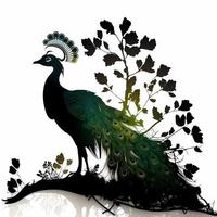 Pfau Silhouette ai generiert foto