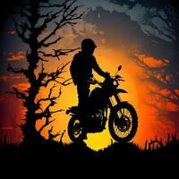 Biker Silhouette ai generiert foto