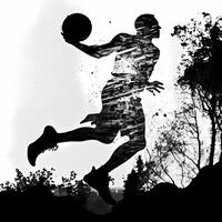 Basketball Silhouette ai generiert foto